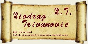 Miodrag Trivunović vizit kartica